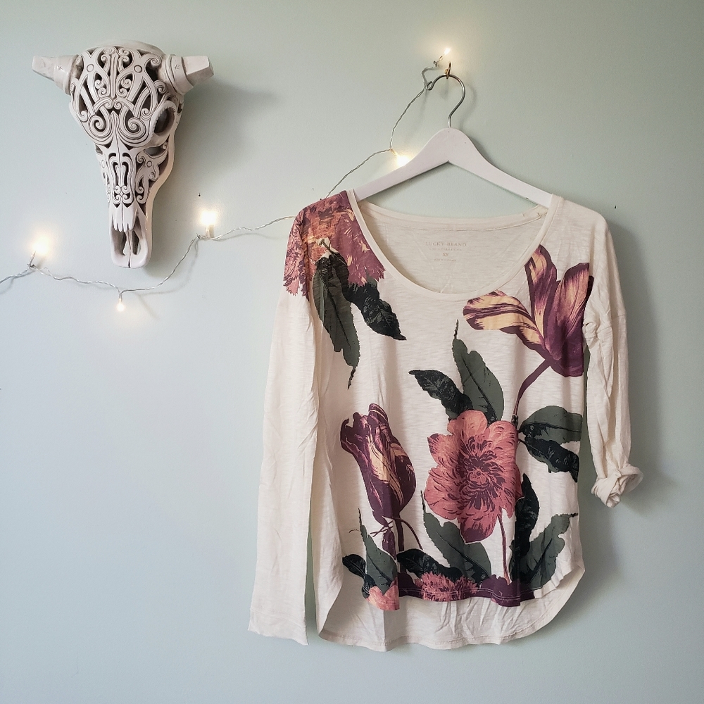 Lucky Brand Floral Long Sleeve Tee